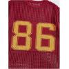 imageVerdusa Mens Jersey Shirt Crochet Tops Short Sleeve Letter Print Vintage Lightweight Pullover SweaterRed