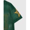 imageVerdusa Mens Jersey Shirt Crochet Tops Short Sleeve Letter Print Vintage Lightweight Pullover SweaterYellow Green