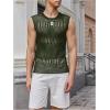 imageVerdusa Mens Knitted Tank Top Sleeveless Round Neck Pullover Shirt UndershirtArmy Green