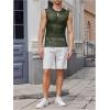 imageVerdusa Mens Knitted Tank Top Sleeveless Round Neck Pullover Shirt UndershirtArmy Green