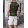imageVerdusa Mens Knitted Tank Top Sleeveless Round Neck Pullover Shirt UndershirtArmy Green