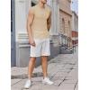imageVerdusa Mens Knitted Tank Top Sleeveless Round Neck Pullover Shirt UndershirtBeige