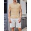 imageVerdusa Mens Knitted Tank Top Sleeveless Round Neck Pullover Shirt UndershirtBeige