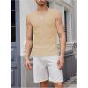 imageVerdusa Mens Knitted Tank Top Sleeveless Round Neck Pullover Shirt UndershirtBeige