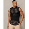 imageVerdusa Mens Knitted Tank Top Sleeveless Round Neck Pullover Shirt UndershirtBlack