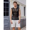 imageVerdusa Mens Knitted Tank Top Sleeveless Round Neck Pullover Shirt UndershirtBlack