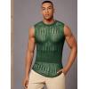 imageVerdusa Mens Knitted Tank Top Sleeveless Round Neck Pullover Shirt UndershirtDark Green