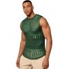 imageVerdusa Mens Knitted Tank Top Sleeveless Round Neck Pullover Shirt UndershirtDark Green