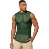 imageVerdusa Mens Knitted Tank Top Sleeveless Round Neck Pullover Shirt UndershirtDark Green
