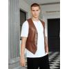 imageVerdusa Mens PU Leather Sleeveless Motorcycle Biker Vest JacketBrown