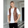 imageVerdusa Mens PU Leather Sleeveless Motorcycle Biker Vest JacketBrown