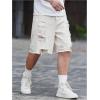 imageVerdusa Mens Ripped Distressed Raw Trim High Waist Straight Leg Denim ShortsApricot