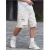 imageVerdusa Mens Ripped Distressed Raw Trim High Waist Straight Leg Denim ShortsApricot