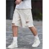 imageVerdusa Mens Ripped Distressed Raw Trim High Waist Straight Leg Denim ShortsApricot