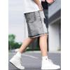 imageVerdusa Mens Ripped Distressed Raw Trim High Waist Straight Leg Denim ShortsLight Grey