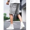 imageVerdusa Mens Ripped Distressed Raw Trim High Waist Straight Leg Denim ShortsLight Grey