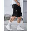 imageVerdusa Mens Ripped Distressed Raw Trim High Waist Straight Leg Denim ShortsSolid Black