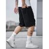imageVerdusa Mens Ripped Distressed Raw Trim High Waist Straight Leg Denim ShortsSolid Black