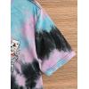 imageVerdusa Mens Tie Dye Short Sleeve Round Neck Graphic Tee TopsPoker Black Purple