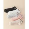 imageVerdusa Womens 5 Pairs Flower Embroidery Toe seamed Soft Crew Socks5 Packs Smily Print