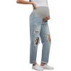 imageVerdusa Womens Maternity Wideband Waist Flare Leg Pregancy Denim Jeans with Pockets