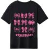 imageVerdusa Girls Coquette Bow Top Round Neck Short Sleeve Cute Graphic TeesBow Black