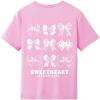 imageVerdusa Girls Coquette Bow Top Round Neck Short Sleeve Cute Graphic TeesBow Pink