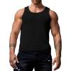 imageVerdusa Mens Casual Sleeveless Round Neck Sheer Knitted Tank Muscle TopBlack