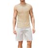 imageVerdusa Mens Knitted Tank Top Sleeveless Round Neck Pullover Shirt UndershirtBeige