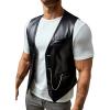 imageVerdusa Mens PU Leather Sleeveless Motorcycle Biker Vest JacketBlack