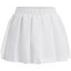 imageVerdusa Toddler Girls Elastic Waist Short A Line Skater Pleated SkirtWhite