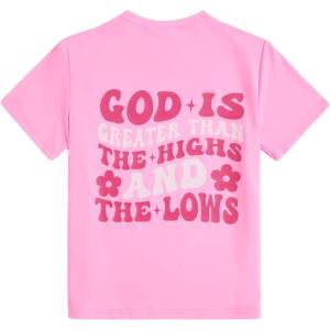 imageVerdusa Girls Coquette Bow Top Round Neck Short Sleeve Cute Graphic TeesPink