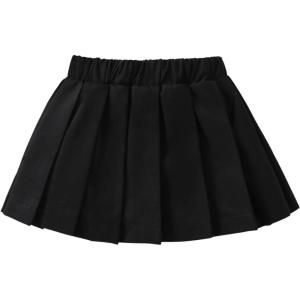 imageVerdusa Toddler Girls Elastic Waist Short A Line Skater Pleated SkirtBlack