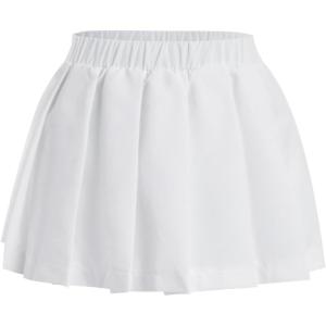 imageVerdusa Toddler Girls Elastic Waist Short A Line Skater Pleated SkirtWhite