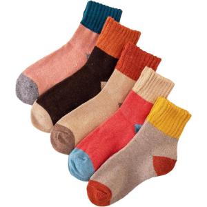 imageVerdusa Womens 5 Pairs Flower Embroidery Toe seamed Soft Crew SocksBrown Multi