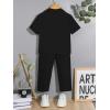 imageVerdusa Boys 2 Piece Outfits Linen Set Button Up Matching Set Short Sleeve Shirt and Drawstring Waist Vacation Pants SetBlack