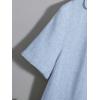 imageVerdusa Boys 2 Piece Outfits Linen Set Button Up Matching Set Short Sleeve Shirt and Drawstring Waist Vacation Pants SetBlue
