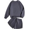 imageVerdusa Girls 2 Piece Outfits Long Sleeve Sweatshirt and Shorts Clothing SetsGrey
