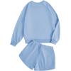 imageVerdusa Girls 2 Piece Outfits Long Sleeve Sweatshirt and Shorts Clothing SetsLight Blue