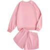 imageVerdusa Girls 2 Piece Outfits Long Sleeve Sweatshirt and Shorts Clothing SetsLight Pink