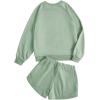 imageVerdusa Girls 2 Piece Outfits Long Sleeve Sweatshirt and Shorts Clothing SetsMint Green