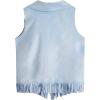 imageVerdusa Girls Faux Suede Tassel Vest 70s Hippie Cardigan Cowgirl Fringe JacketSolid Blue