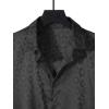 imageVerdusa Mens Satin Button Down Lapel Collar Leopard Print Short Sleeve ShirtBlack