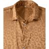 imageVerdusa Mens Satin Button Down Lapel Collar Leopard Print Short Sleeve ShirtBrown