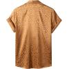 imageVerdusa Mens Satin Button Down Lapel Collar Leopard Print Short Sleeve ShirtBrown