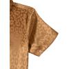 imageVerdusa Mens Satin Button Down Lapel Collar Leopard Print Short Sleeve ShirtBrown