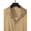 imageVerdusa Mens Satin Button Down Lapel Collar Leopard Print Short Sleeve ShirtChampagne