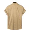 imageVerdusa Mens Satin Button Down Lapel Collar Leopard Print Short Sleeve ShirtChampagne