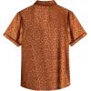 imageVerdusa Mens Satin Button Down Lapel Collar Leopard Print Short Sleeve ShirtCoffee Brown