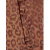 imageVerdusa Mens Satin Button Down Lapel Collar Leopard Print Short Sleeve ShirtCoffee Brown